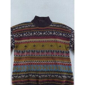 Vintage Moda Intl Sweater Mens M/L Wool Blend Multicolor Fair‎ Isle Knit 90s